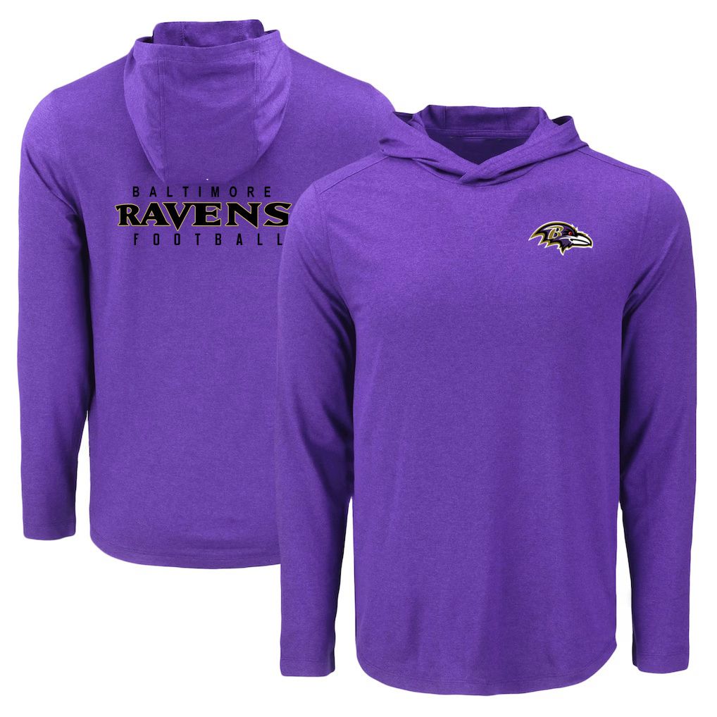 Men 2026 NFL Baltimore Ravens Hooded long sleeved T-shirt purple 05